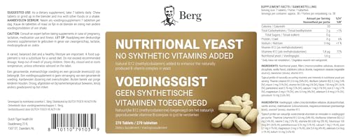 Nährhefe Tabletten Vitamin B12 hinzugefügt – Keine synthetischen Zusätze – Vanillegeschmack 270 Tabletten