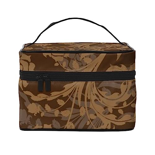 Beauty case organizer grande borsa da viaggio stampata con cerniera per donne e truccatori quadrata portatile Set di decorazioni floreali Taglia unica