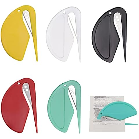 VIEVRE 5 Stück Brieföffner, Folienschneider Effizient Mail Öffner Tool mit Scharfen Kanten Kuvert Slitter zum Verpacken Post und Papier Schneiden Cover