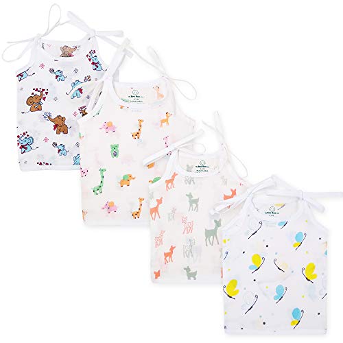 Image of The Boo Boo Club Extra Soft Organic Cotton Muslin Jhabla for Baby (Set of 4). GOTS Certified (Newborn, Knott, Animal)| Kids Summer Wear Set