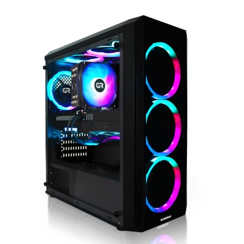 Greed® MK2 Power - PC Gaming/Gamer - AMD Ryzen 7 5700X + AMD Radeon RX 9070 16 Go - Ordinateur RVB Rapide + 4K & Raytracing 4,6 GHz - RAM DDR4 16 Go - SSD 1...