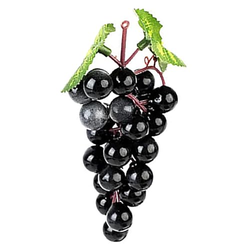 Paquetes de uvas – Uvas multicolores, decoración realista de frutas | Racimo de uvas artificiales artificiales de color negro, verde y morado con detalle de tallo, racimos decorativos portátiles para