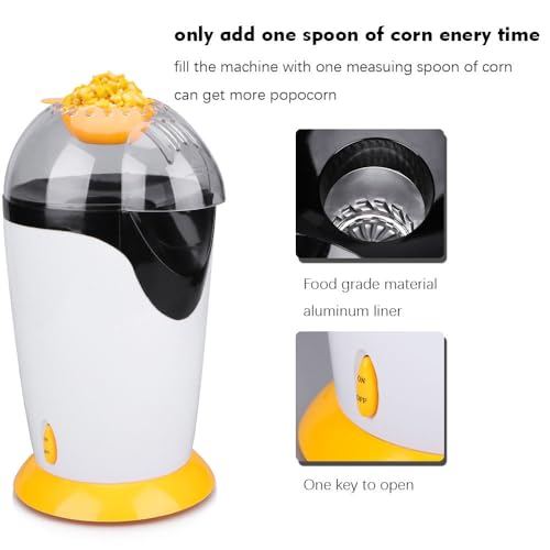 Image of Popcorn Machine Big Vintage Collection and Electric Popcorn Maker Making Machine,Automatic Instant Popcorn Maker Stylish Design 1200-Watts Electric Popcorn Maker Machine For Home Use (White)