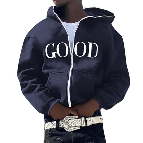 Pull à manches longues homme sweat-shirt demi-zip à capuche gris