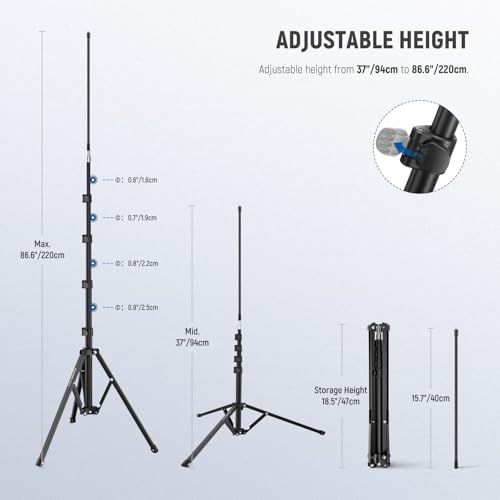 Image of NEEWER Microphone Stand with Flexible Arm, Boom Arm Mic Floor Tripod Mount Holder with Mic Clips, 3 /8 inch to 5 /8 inch Adapter, Cable Clips for Singing Vlogging Live Streaming Video Recording, MS010