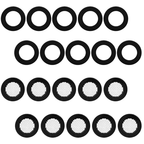 Lnngub 20 Pcs Shower Head Gasket,2 Types Faucet Washers 10 Shower Head Filter Gasket & 10 Flat Hose Washers 3/4
