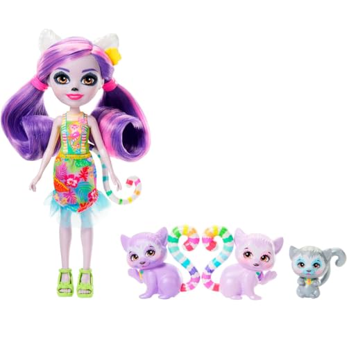 Enchantimals Lalka figurki zwierzątek Rodzina Lemurów