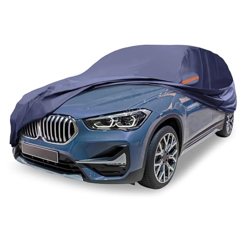 Image of Navy Blue Heavy Duty Waterproof Car Cover for SUV 173 inch-179 inch - All-Weather UV Protected Outdoor Full Exterior Cover with Sun /Snow /Rain Resistance