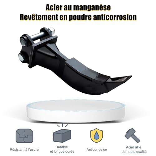 Dent de ripper pour mini-pelle en acier renforcé pour excavatrices de 0.8T à 1.8T - 4