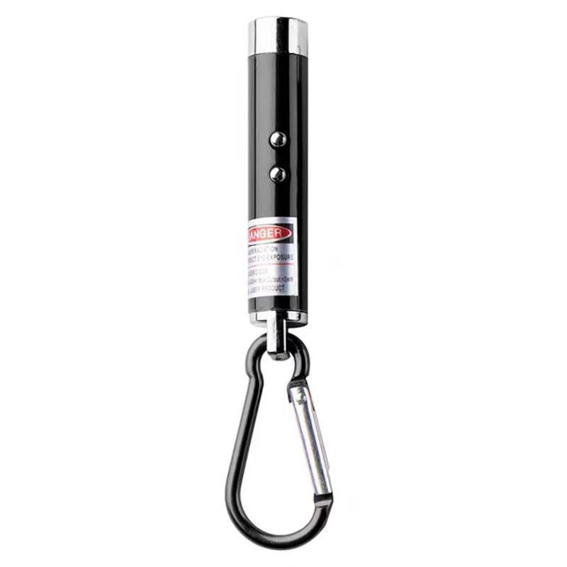 GuHuiKU Mini Cat Toys Laser Pointer Pen Keychain Flashlight Funny Dog Stick Pet Lamp White Light LED Infrared Button Electronics Included (1PCS Pack, Black)