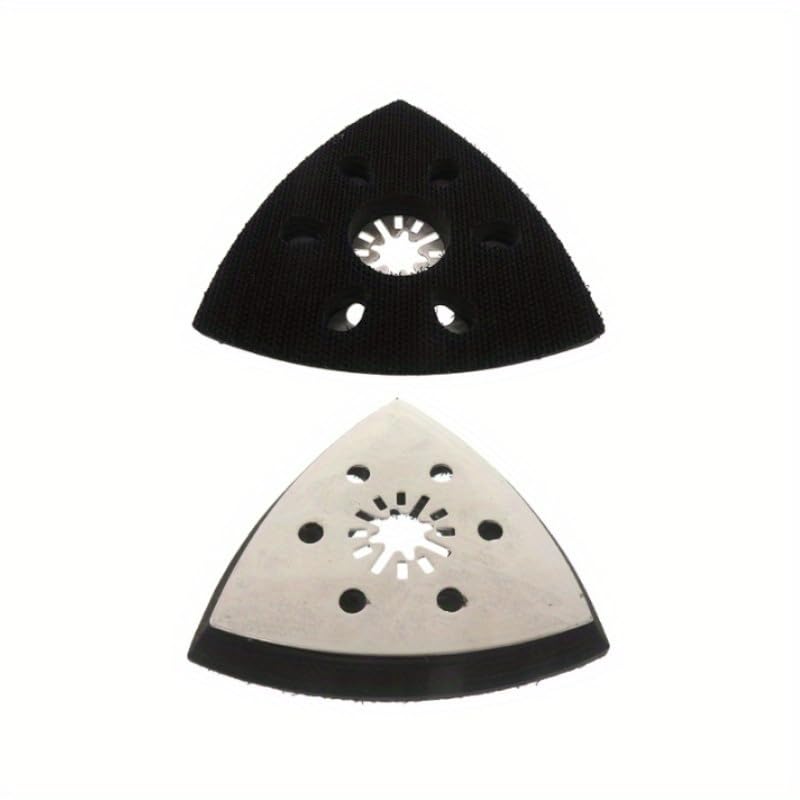 6-Hole Triangle Polishing Disc Self-Adhesive Flocking Triangle Sanding Mat Multipurpose Accessories (2PCS)