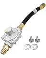 Barbecue Natural Gas Conversion Kit Regulator Fit for Kitchen-Aid 710-0003 720-0709 720-0709B for Gas Grill Conversion Replace 3030 CNG 4.0" & LP 10" with Hose 1/2" Male Flare Fitting