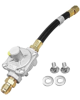 Barbecue Natural Gas Conversion Kit Regulator Fit for Kitchen-Aid 710-0003 720-0709 720-0709B for Gas Grill Conversion Replace 3030 CNG 4.0" & LP 10" with Hose 1/2" Male Flare Fitting