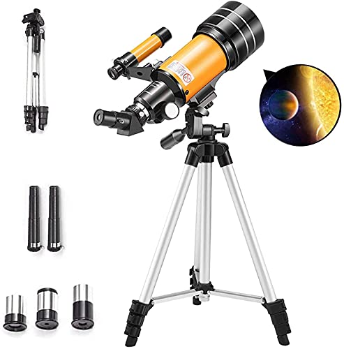 NDRFAWY 子供用望遠鏡 天文学初心者向け 70mm 天文学用望遠鏡 プロフェッショナル 150X 90X 45X 屈折望遠鏡、スタータースコープ三脚ファインダー Sc付き