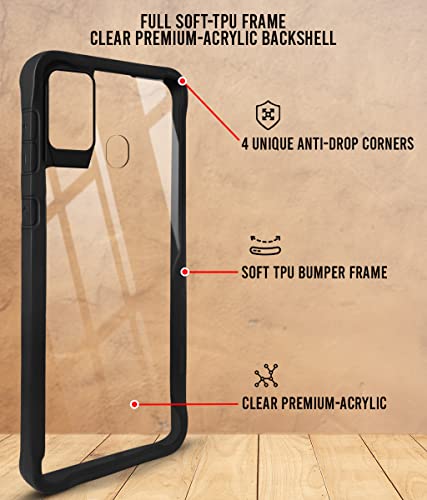 Image of Jkobi Hard PC Crystal Bumper Shockproof Back Cover Case for Samsung Galaxy M31 | M31 Prime Edition with Camera Protection (Matte Black)