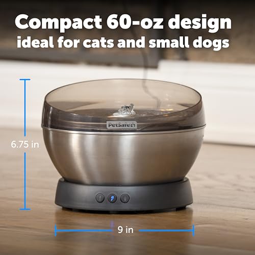 PetSafe HydroSphere 60 oz Stainless Steel Cat & Dog Fountain | Filtered Water Fountain for Cats and Small Dogs, Easy to Clean & Dishwasher Safe, Quiet, Wire-Free Pump - image 7