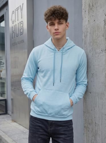 Image of HOODMASTER Unisex Fleece Hoodie Sweatshirt with Pockets Full Sleeves Regular Fit Solid Pattern Hooded Neck and Standard Length | Hoodies for Men & Women