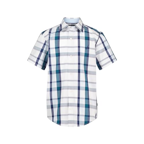 Image of Nautica Boys Short Sleeve Woven Button-Down Shirt. Light Weight & Breathable