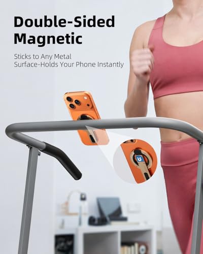 Image of RIGGEAR Magnetic Phone Grip and Stand for MagSafe Phones Cases, 3in1 Magnetic Finger Ring Holder with Double Sided Magnet, Fidget Buttons, 360 Rotation Magnetic Gym Phone Stand (Desert Gold)