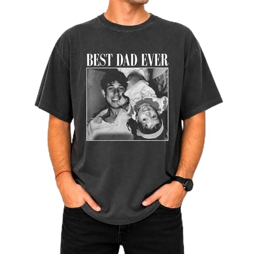 Personalized Dad Photo Shirt Custom for Dad Vintage Photo T Shirt for Men Custom Picture Tee Daddy Gifts from Kids Best Dad Ever Shirt