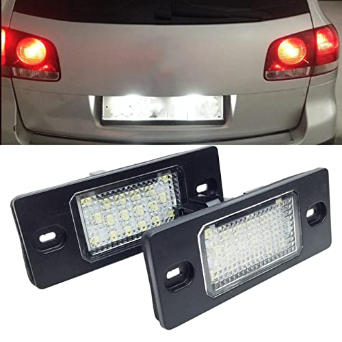 DHCN Lot de 2 feux de plaque d'immatriculation LED pour P-orsche C-ayenne 955 957 02-10 pour V-W G-olf 5 T-ouareg MK1 T-iguan 07-15 P-assat B5.5 Feux arrière...