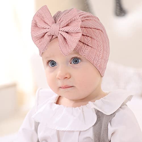 Qandsweet 0-24 Months Newborn Girls' Hats Cotton And Linen Cap Infant Big Bow Hat Baby Shower thumb #1