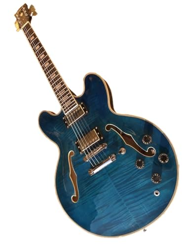 Guitare de jazz semi-creuse bleue pour sublimer vos sessions acoustiques et concerts live