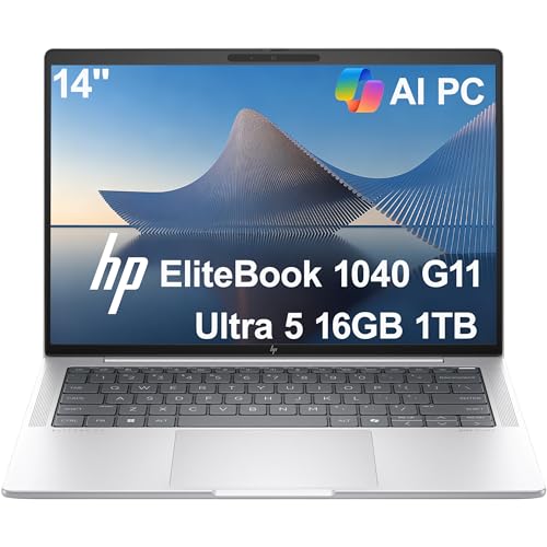 HP EliteBook 1040 G11 ビジネスノートパソコン (14インチ FHD+、Intel 16-Core Ultra 5 125H (> i7-1360P)、16GB DDR5 RAM、1TB SSD)、Thunderbolt 4 x 2、バ