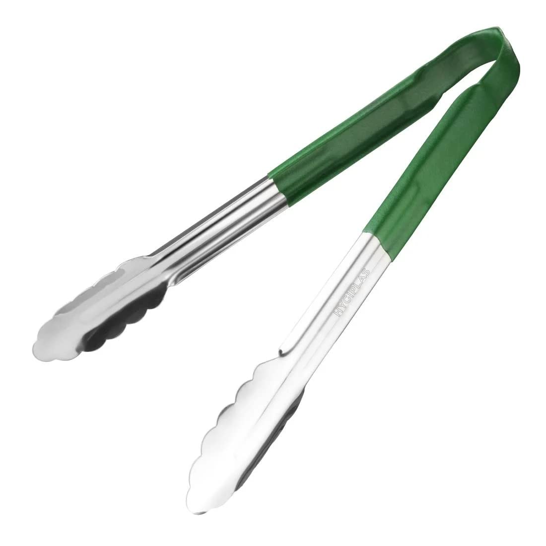 Chabrias Ltd 12" Utility Kitchen Tongs – Green Colour-Coded Stainless Steel, Non-Slip Vinyl Grip, Dishwasher Safe Serving & Cooking Tongs (12 inch / 30 cm) — image 1