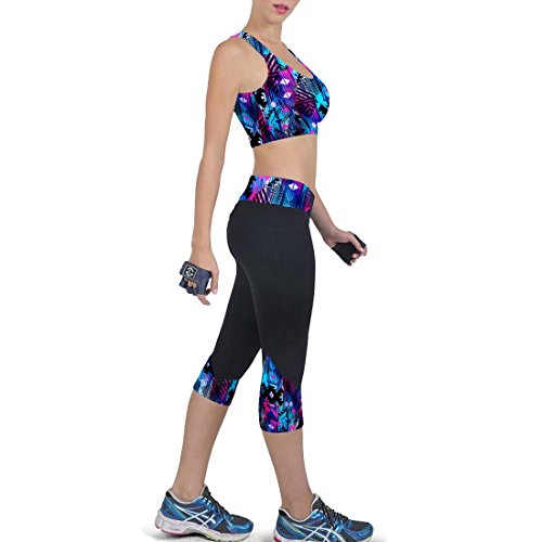 QIYUN.Z Nero Orlo Donne della Stampa Yoga Lavoro