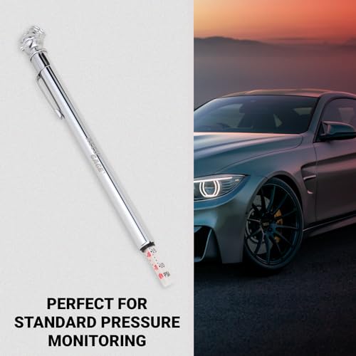 Image of Accu-Gage Pencil Tire Pressure Gauge 2 Pack (10-50 PSI), Air Pressure Gauge for Tires, Stainless Steel Body for Cars, Bikes, Vehicles