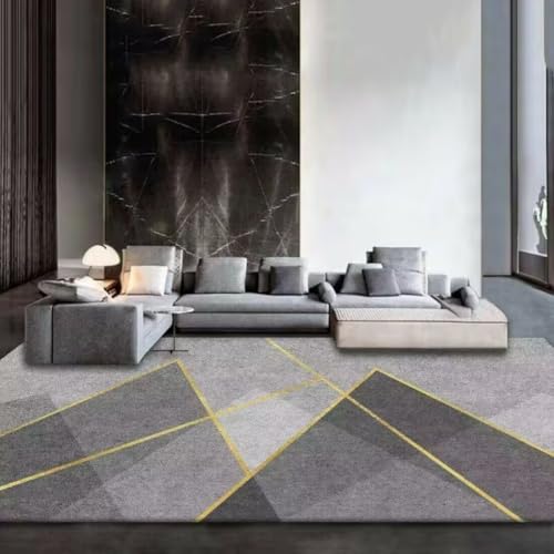 ROSURUG Jarapas Suelo Gris Bedroom Rug 120X160CM Diseño de Forma geométrica Resistente a Las Manchas Estilo Moderno Antideslizante