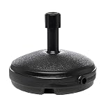 Direct Mart Garden Umbrella Parasol Base, Heavy Duty Plastic Umbrella Stand, Durable Patio Umbrella Base, Wind-Resistant Parasol Stand, Easy Clean, Versatile Sun Parasol Base(7L, Round, Black)
