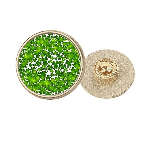 Broche ronde en métal doré pour fêter la Saint-Patrick au pub ou en défilé