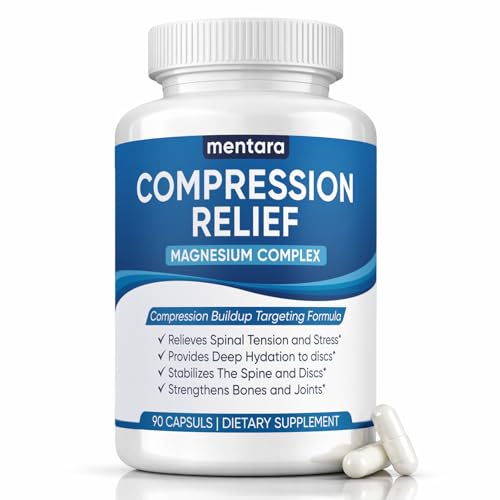 Mentara Compression Relief Magnesium Complex 500 mg Per Serving (2 Capsules) Glycinate Malate Taurate Blend for Daily Mobility & Muscle Support Non-GMO Supplement 90 Capsules (1)