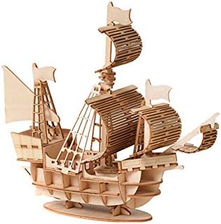 URFEDA DIY Sailing Ship Model 3D puzzle assembly toy three-dimensional puzzle handmade three-dimensional model-sailing boat Woodcraft Mechanical Construction Kits for Child Kid Gift Adult
