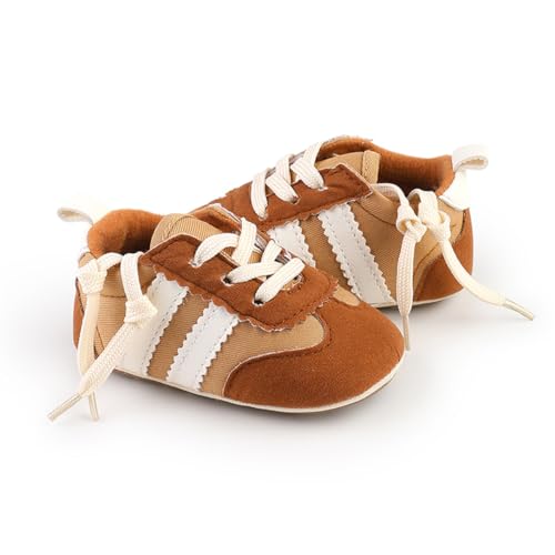 Image of HsdsBebe Baby Boys Girls Pu Leather Hard Bottom Walking Sneakers Toddler Rubber Sole First Walkers Infant Cartoon Slippers Crib Shoes