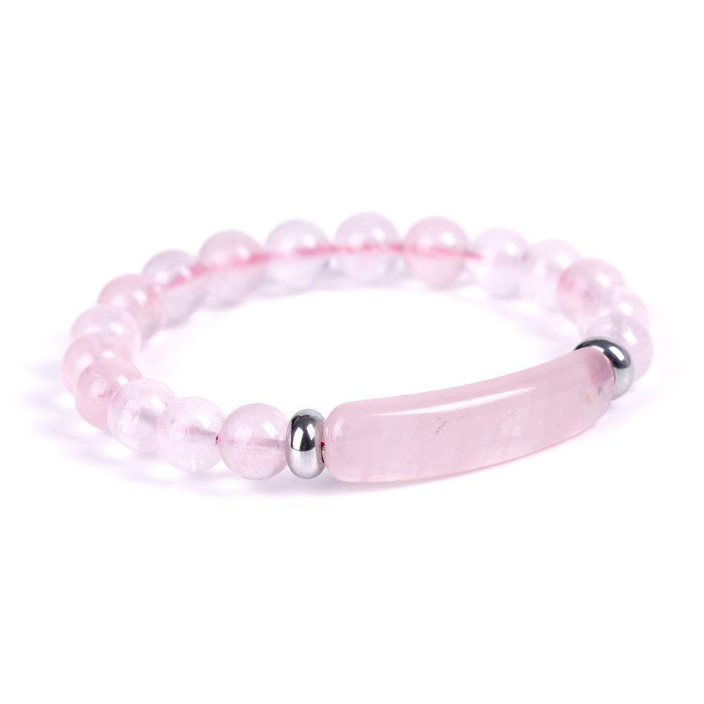 Bracciale in Pietra Naturale con Perline da 8 mm, Bracciale energetico con Cristalli Chakra, Gioiello Fatto a Mano per Donna.