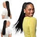PRTTYSHOP Hair Piece Pony Tail Extension Draw String Voluminous Curly Heat-Resisting 22" cm dark brown # 2 PH502