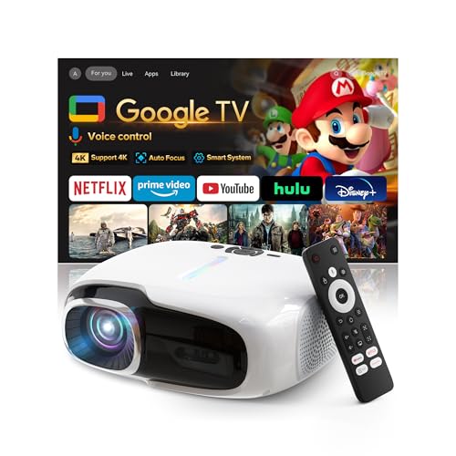 Projector, Smart Projector 1080P with WiFi and Bluetooth, Portable Projector with Apps Built-in and...