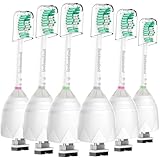 Jiuzhoudeal Replacement brush Heads Compatible with Phillips Sonicare E-Series Toothbrush HX7022/66, Fit Essence, Xtreme, Elite, Advance and CleanCare Electric Handles, 6 Pack
