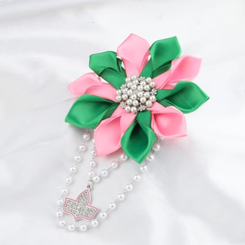 Image of POTIY Pink and Green Sorority Gift Pink Green Brooch Pin Graduation Gifts for Women