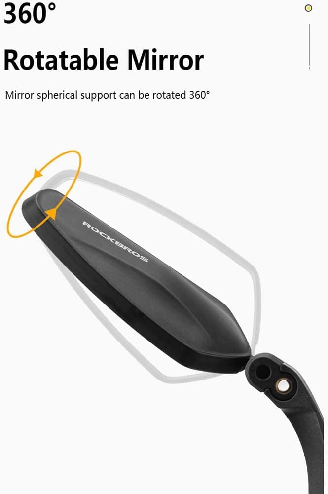 Bike Mirror, 360-Degree Cycling Rear View Mirror Rotatable Bicycle Bike Rear View Mirror Flexible Reflective Mirror(A Pack of 2)
