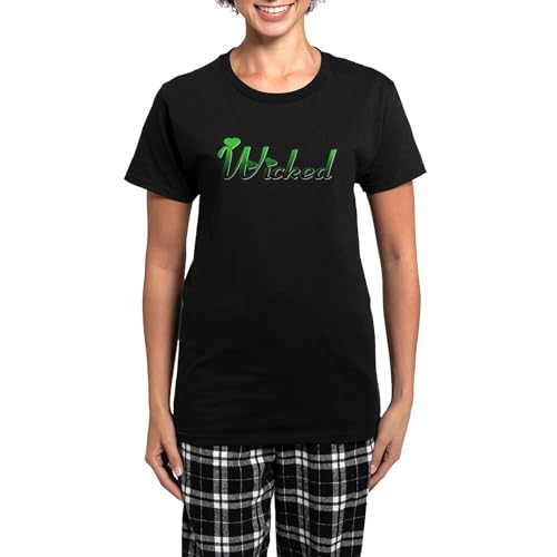 CafePress Wicked (Green) Women's Dark Pajamas Womens Novelty Pajama Set, Comfortable PJ Sleepwear