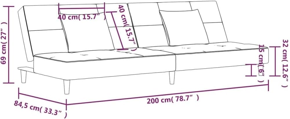 The 2-seat Sofa Bed Comes with Two Light Gray Cushions for A Moderns Living Room Sofa Comfort Styles Sofa