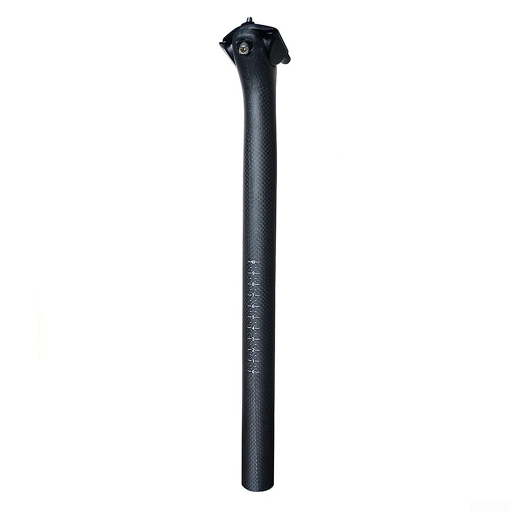 Tija de sillín ligera de fibra de carbono de 180 g, compatible con bicicletas de montaña y carretera 27 2/30 8/31 6 mm, tamaños 350/400 mm de longitud