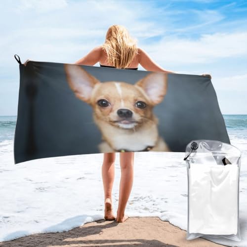 Toalla de baño de chihuahua para playa y piscina con secado rápido 2
