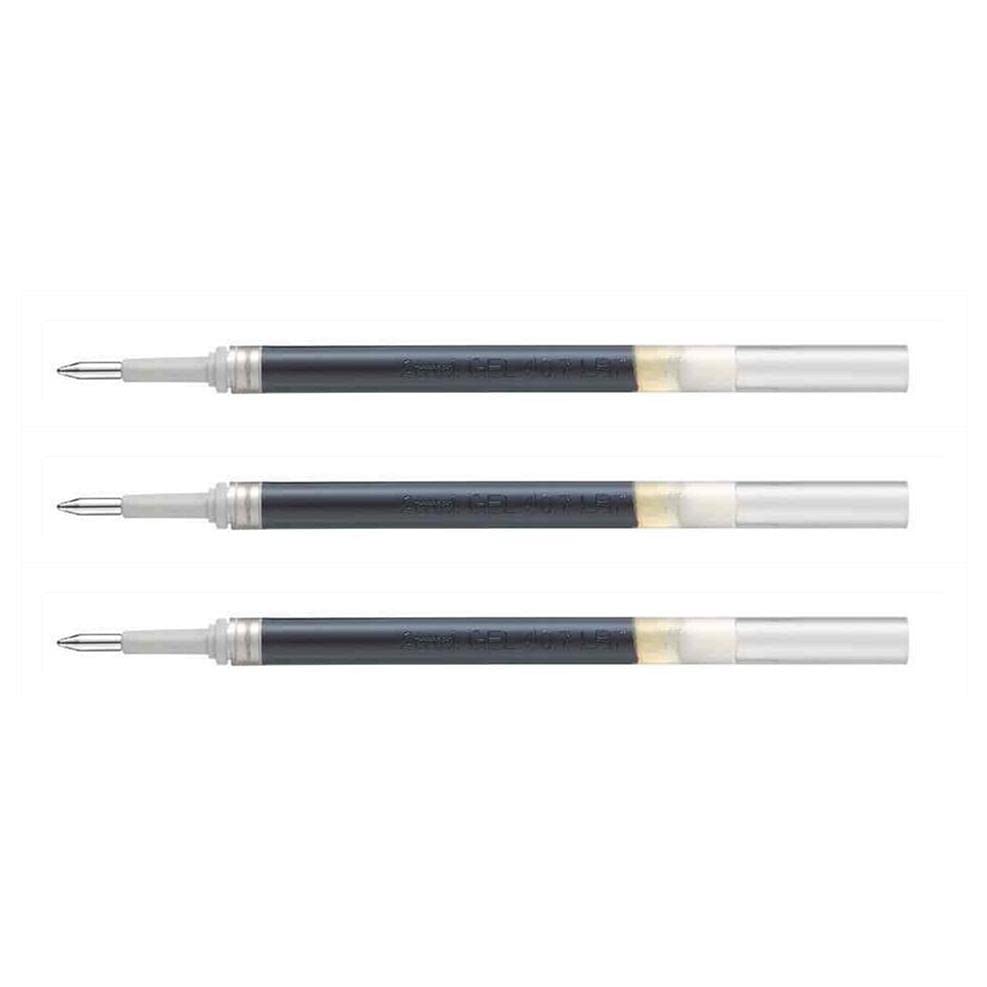 Recharges pour stylo roller gel LR7 Pentel gris lot de 3 pour ecriture fluide