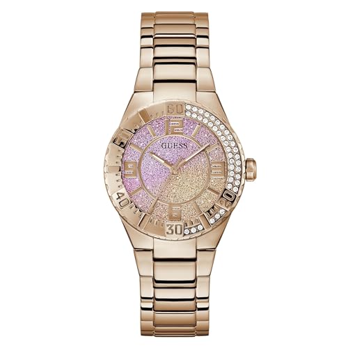 Montre Guess femme or rose 36 mm montre acier inoxydable cadran rose