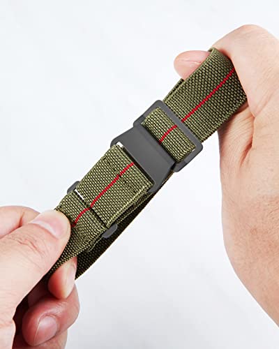 Image of BINLUN Elastic Nylon Watch Band 18mm 20mm 22mm Marine Nationale Fabric Military Parachute Replacement Watch Strap Men Women Silver & Black Buckle - Upgraded Hook-and-Loop Buckle